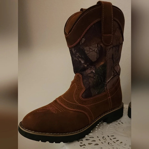 Buckaroo Youth Camo Pink Pull On Boots Size 5 - Picture 4 of 13